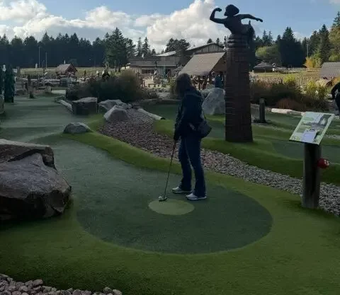 im Freien, Golf, wolkiger Himmel, Adventure-Golf